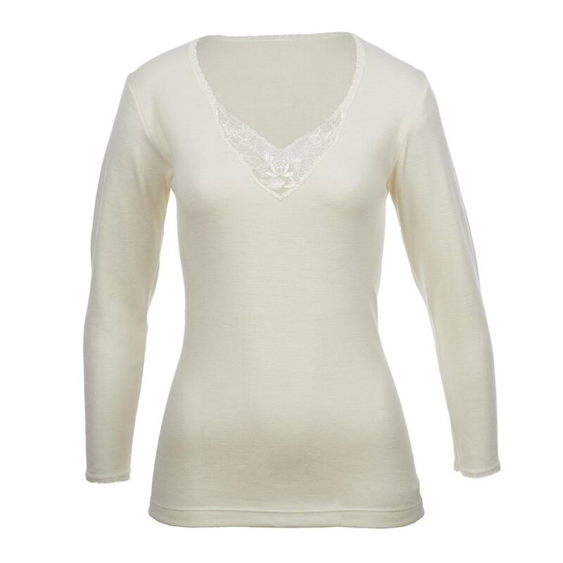 Jersey Motif Long Sleeve Top - Natural